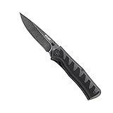 CRKT Ruger Crack-Shot Compact EDC Folding Pocket Knife: Assisted Opening Everyday Carry, Black Blade, Fire Safe Thumb Stud, Locking Liner, Textured Non Slip Handle, Pocket Clip R1201K