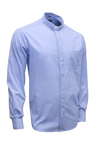 Clergy Shirt Long Sleeve Fill A Fill Classic Fit in Light Blue Color