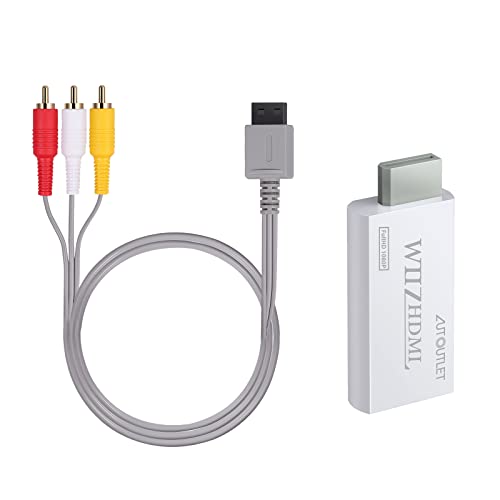 AUTOUTLET 6ft Wii/Wii U AV Cable with Wii Hdmi Converter Wii Adapter