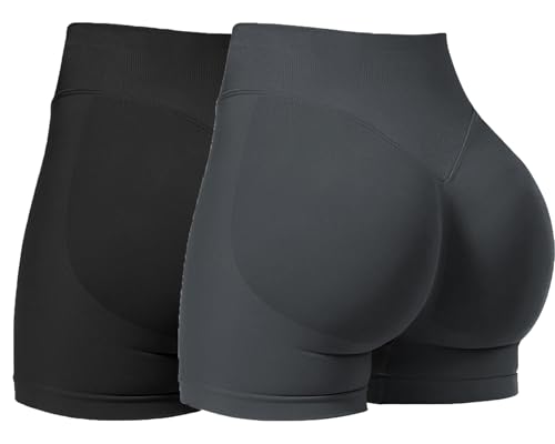 Women Workout Yoga Shorts High Waisted Tummy Control Butt Lifting Athletic Biker Shorts for Gym Running