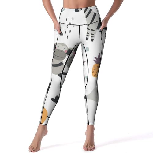 Legging de sport taille haute éléphant lion, pantalon de yoga premium pour femmes S