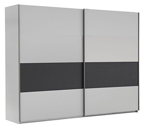 Wimex Kleiderschrank/ Schwebetürenschrank Bert, 2 Türen, (B/H/T) 270 x 210 x 65 cm, Weiß/ Absetzung Anthrazit
