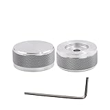 ROZILO 2Pcs Aluminum Potentiometer Control Knob Volume Audio for 6mm Diameter Shaft 35mm Dia. x 16mm Height Chrome