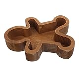 Cemaystic 木製サービングトレイ ジンジャーブレッドマン形 – 天然木素材で耐久性あり 休日や集まりに最適 (ブラウン)