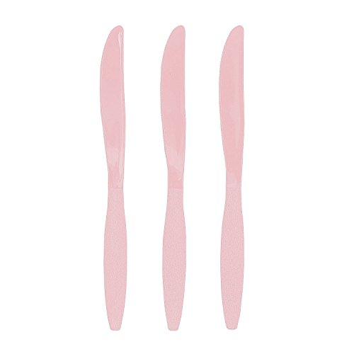 Fun Express - Light Pink Plastic Knives (50 Pc) - Party Supplies - Solid Tableware - Cutlery - 50 Pieces