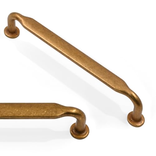 Asimerdeco 10 Pack Antique Brass Cabinet Pulls 5 Inch(128mm) Kitchen Cupboard Handles Solid Zinc Alloy Cabinet Hardware Drawer Pulls