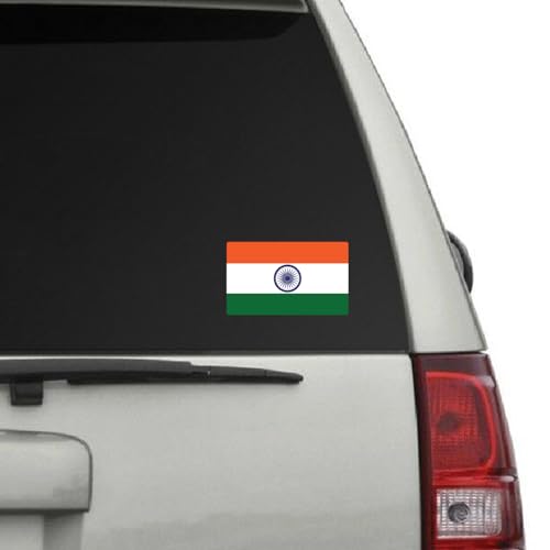 Image of World Country Flag Decal Stickers - Two Pack - for Cars Windows Bumpers Laptops Tablets Tumblers Cups Walls (India)