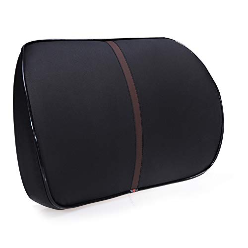 ZHONGLI Memory Foam Lumbar Support Pillow-Middle/Lower Back Support Cushion-Used for car Seats, Office Chairs, recliners, etc. (Black) -  ZHONGLIGOU