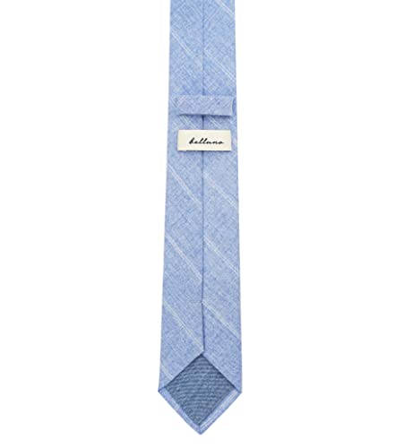 Image of BELLUNO Men's 2.5 inch Skinny Solid Cotton Linen Ties