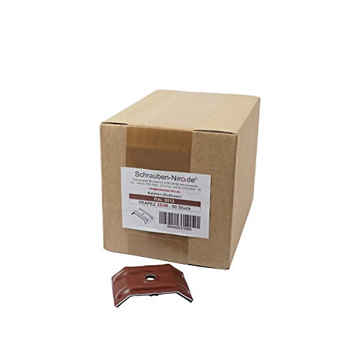 50 Stück Kalotten 33/48 Rotbraun RAL 8012 für Trapezblech - Siegmetall S35/207 - M35.1/207 - TP18 – Bild 3