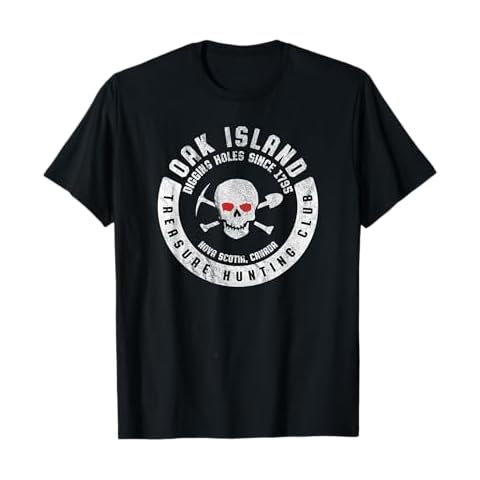 Oak Island Treasure Hunting Club Vintage Skull and Crossbone T-Shirt Cover