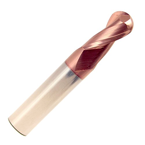 Image of Drill America CBD 9.00mm Carbide End Mill 2 Flute 22.00mm Flute Length 75.00mm Overall Length TICN Single End Ball
