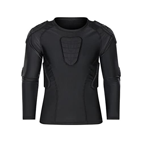 Topeter Kids Padded Football Goalie Shirt, Rib Protectors Youth Compression Shirts with Pads Catching Gear2