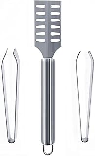ZHIYE Fish Scale Remover, Stainless Steel Grip Handle Fish Scale Scraper with 2 Fish Bone Remover Tweezers for Fish Bone and Scales Remover