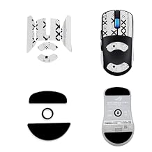 NOUKAJU Mouse Grip Tape Full Coverage for ASUS ROG Harpe II Ace, Self-Adhesive Sweat-Resistant Professional Mice Upgrade Kit,Mouse Feet SkatesFoot pad + White Mouse Grip Tape