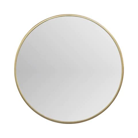 Image of Ali.G.I Round Mirror for Bathroom, Dressing Room, Black Frame Mirror for Bedroom, Living Room or Entryway Decorative Mirror. (Gold, 18 inch)