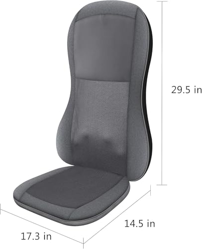 Image of COMFIER Shiatsu Back Massager Chair Pad with Heat, 2D /3D Kneading & Rolling, 10 Massage Nodes, Seat Cushion with Vibration for Lower & Upper Back, Fits Home /Office Chair (GREY)
