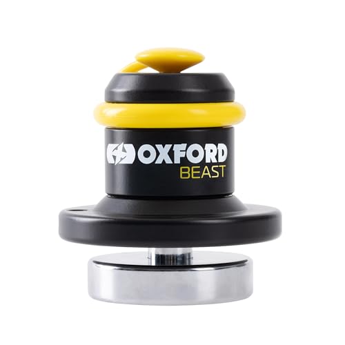 Oxford Beast Disc Lock LK121 | High Security Motorcycle Front Disc Brake Immobiliser Black/Yellow