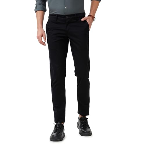 Image of BASICS Premium Cotton Stretch Formal Trousers for Men | Office Pants