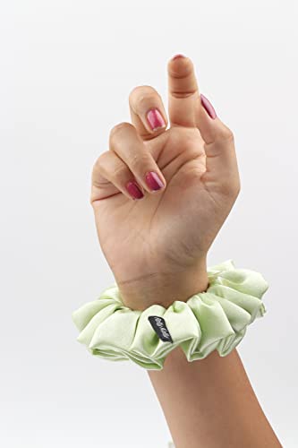 Image of Premium Satin Scrunchies for Women | Hair Bands, Ponytail Holders & Rubber Bands | Large, Fluffy, No-Damage Hair Ties | Girls Hair Accessories | Large Size | Pack of 6