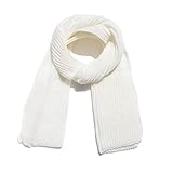 ¿Cómo saber si un tejido es de punto? Descubre los secretos para reconocerlo Bufanda para mujer, elegante, bufanda adolescente niña, acrílico, de punto sólido, unisex, cumpleaños, día de San Valentín, regalo de boda, Blanco