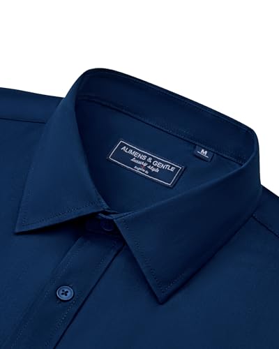 Alimens & Gentle Mens Dress Shirts Long Sleeve Wrinkle Free Stretch Business Casual Button Down Shirts3