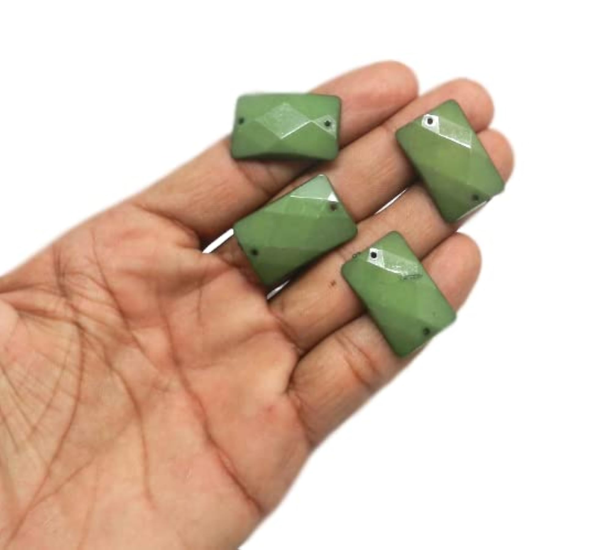 Rectangle Shaped Plastic Stone for Jewellery Making (Pack of 20)