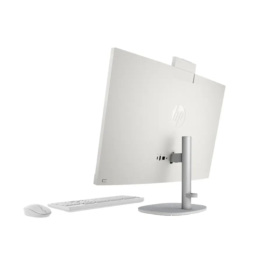 Image of HP 27 inch Touchscreen All in One Desktop Computer, Intel 12-Core Ultra 7, FHD IPS Display, Adjustable Height, 64 GB DDR5, 2 TB SSD, Win 11 Pro, Shell White, with Accessories