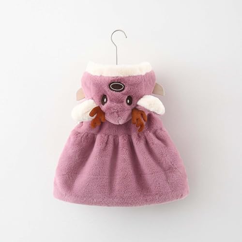 wodceeke Toddler Girls Christmas Elk Fleece Jacket with Bag Hoodie Fuzzy Warm Winter Coats Kids Cute Hooded Outwear 1-6 Years2