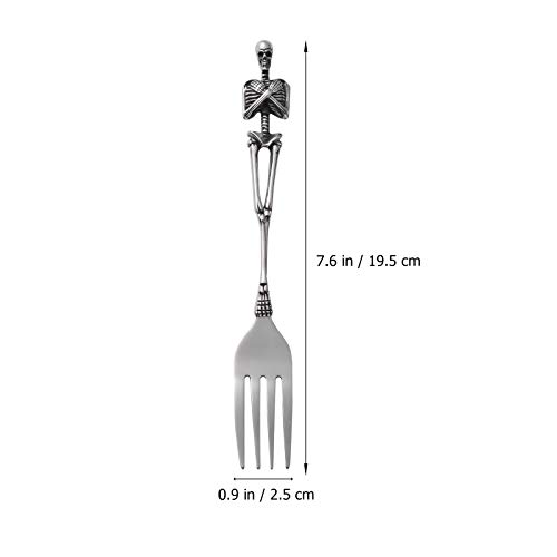 Cabilock Titanium Staal Skelet Schedel Vork Bestek Vintage Diner Vork Voor Home Kitchen Restaurant Halloween Pasen Tafel… - Afbeelding 7
