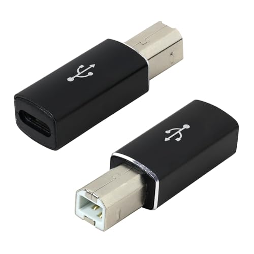 SopwMap 2 St&uuml;ck USB C Buchse zu Drucker USB B Stecker Adapter, Typ-C zu B Konverter Datensynchronisation, Kompatibel f&uuml;r MIDI-Ger&auml;ten, Druckern, E-Pianos, Unterst&uuml;tzt Plug & Play