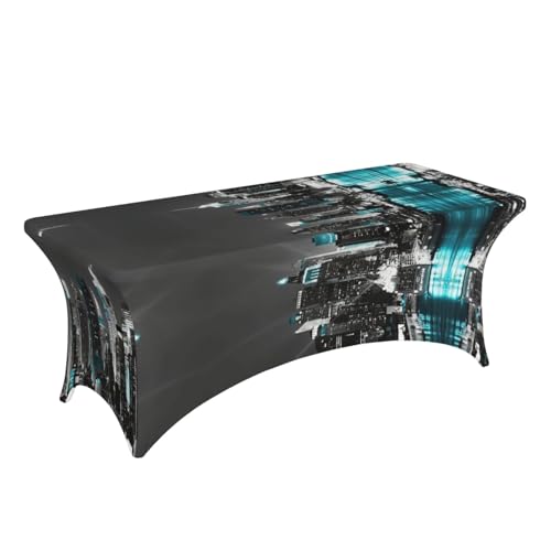 Housse table de patio extensible élasthanne pour masquer et décorer une table de buffet - 4