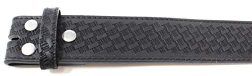 BC Belts Leather Belt Strap with Embossed Basket Weave Pattern 1.5" Wide with Snaps4