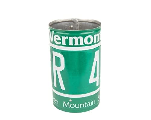 Round Metal License Plate Pencil Holder Desk organizer by Unique Pl8z - Storage tool - Organizational tool - License Plate Desk Storage