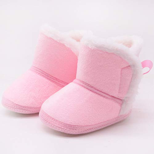Prewalker Boys Girls Fuzzy Memory Foam Boot Solid Color Slippers Indoor Outdoor Rubber Sole Snow Slip Boots3