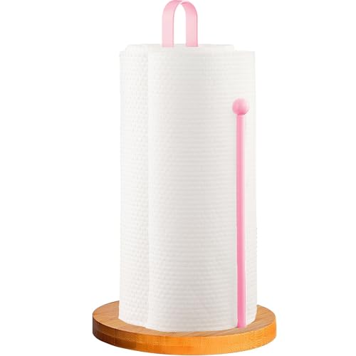 TONLEA Wood Paper Towel Holder β Free-Standing, Non-Slip Bas