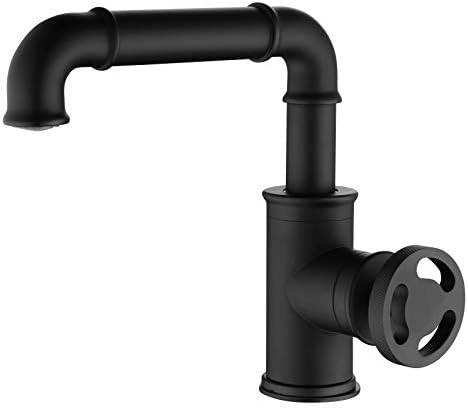 Bathroom Sink Tap Vintage Industrial Steampunk Style Basin Mixer Tap Black Brass Basin Mixer Tap Single Handwheel Cold And Hot Water Available Basin Tap For Hotel Engineering Decoration Amazon Co Uk Diy