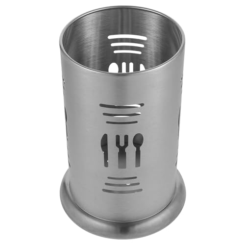 Luxshiny Porta Cubiertos y Escurridor de Acero Inoxidable Diseño Compacto para Utensilios de Cocina, Drenaje para Uso Diario en Cocinas Modernas
