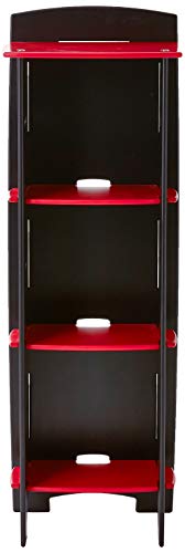 Legaré Furniture Children's Furniture 3-Tier Shelf Bookcase, Storage Organizer With Adjustable Shelves For Kids Bedroom, Red And Black #TOP3