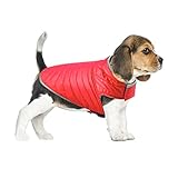 Cálida e impermeable: la capa exterior del chaleco para perros está hecha de material impermeable y poliéster resistente, que es suave y suave. La capa interior está rellena con algodón afelpado, lo que mantiene a tu perro caliente y caliente durante los fríos meses del invierno.