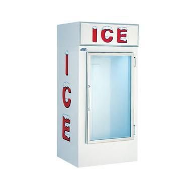 Leer Indoor L030UCGX, 30 cu ft, Upright Cold Wall Glass Door Ice Merchandiser