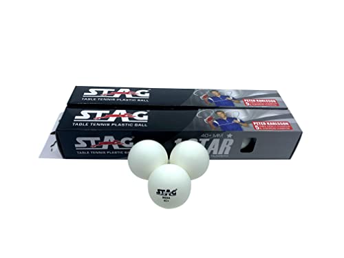 Image of Stag Performance 1 Star White Table Tennis (T.T) Balls| Advanced 40+mm Ping Pong Balls for Training, Tournaments and Recreational Play| Durable for Indoor /Outdoor Game -White Pack of 12