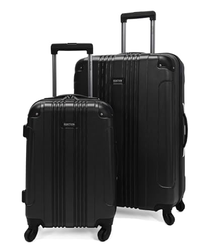 Image of Kenneth Cole REACTION Out of Bounds Lightweight Hardshell 4-Wheel Spinner Luggage, Midnight Black, 2-Piece Set (20 inch & 28 inch)