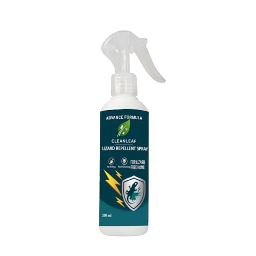 Image of CLEANLEAF Lizard Repellent for Home Spray Pest Control | Made With Plants Oil, Irritant-Free, Chemical-Free | Baby Skin Safe Plant Safe | India's First Aerosol Based Herbal Lizard Repellent Spray (200 ML)