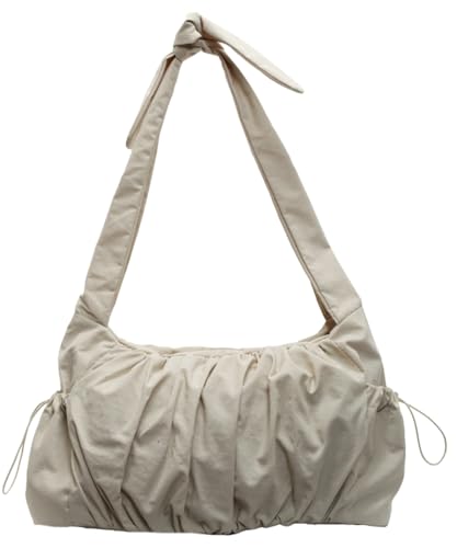 Nylon Hobo Bag for Women Slouchy Zipper Shoulder Bag Trendy Bow-tie Tote Handbags Purse with Multi-pocket 2025