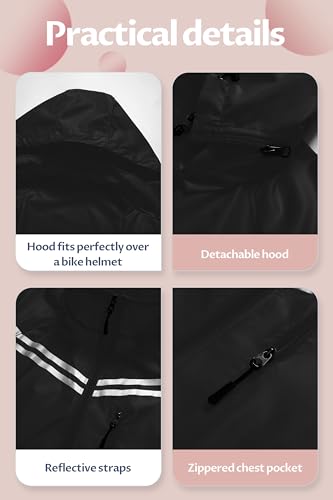 Image of CREATMO US Women's Sun Jackets Lightweight Packable Shirts UPF 50+ Hoodie Reflective Cycling Jacket With Detachable Hood