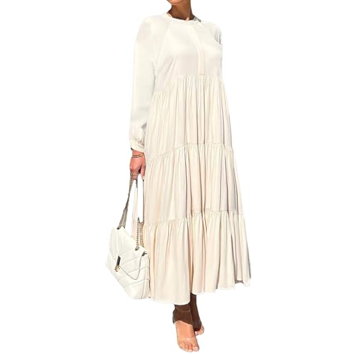 Robe longue à manches longues confortable qui affine la silhouette en S