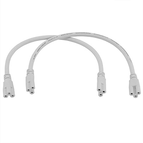 Maxmoral 2-Pack 0.3m 3Pin T5 T8 LED Tube Connector Cable Wire 3-Phase Ceiling Lights Connecting Line Extend Connector Cable Double End 3-Hole Cable Wire for Integrated LED Fluorescent Light Lamp