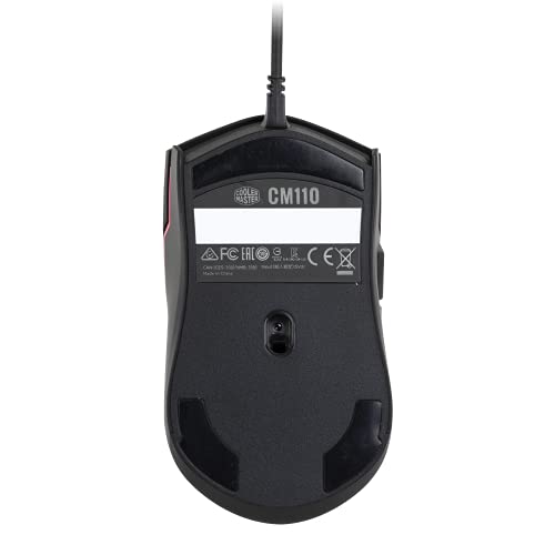 Image of Cooler Master CM110 RGB Wired Gaming Mouse - 6000 DPI Optical Sensor, Ambidextrous Claw /Palm Grip Design, 6 Buttons - Matte Black