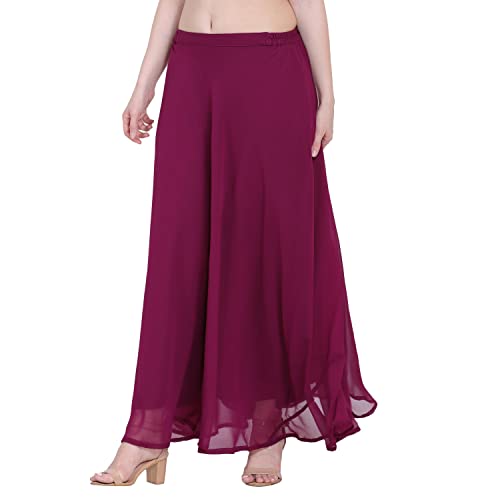 Image of Skirt for Women Designer and Full Flared Georgette Plain